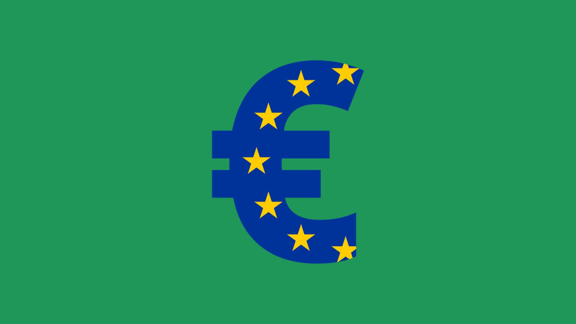 Detalhe ampliado de uma nota de Euro destacando o símbolo da moeda europeia em foco